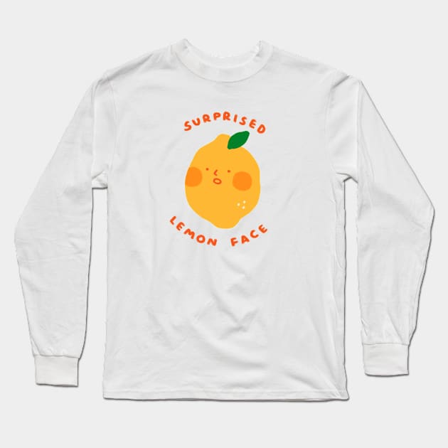 Surprised Lemon Face Long Sleeve T-Shirt by sinyipan